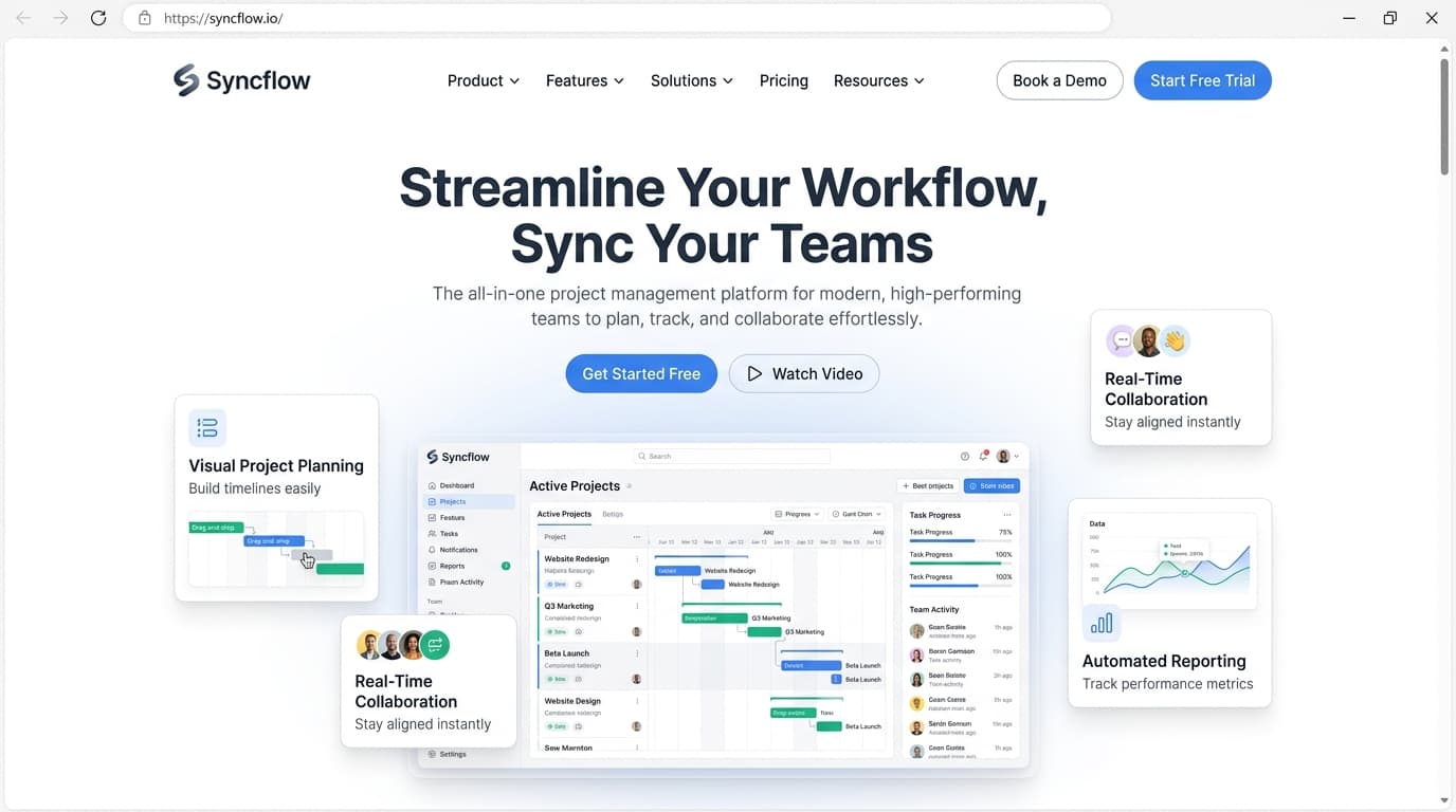 Modern SaaS marketing website landing page preview